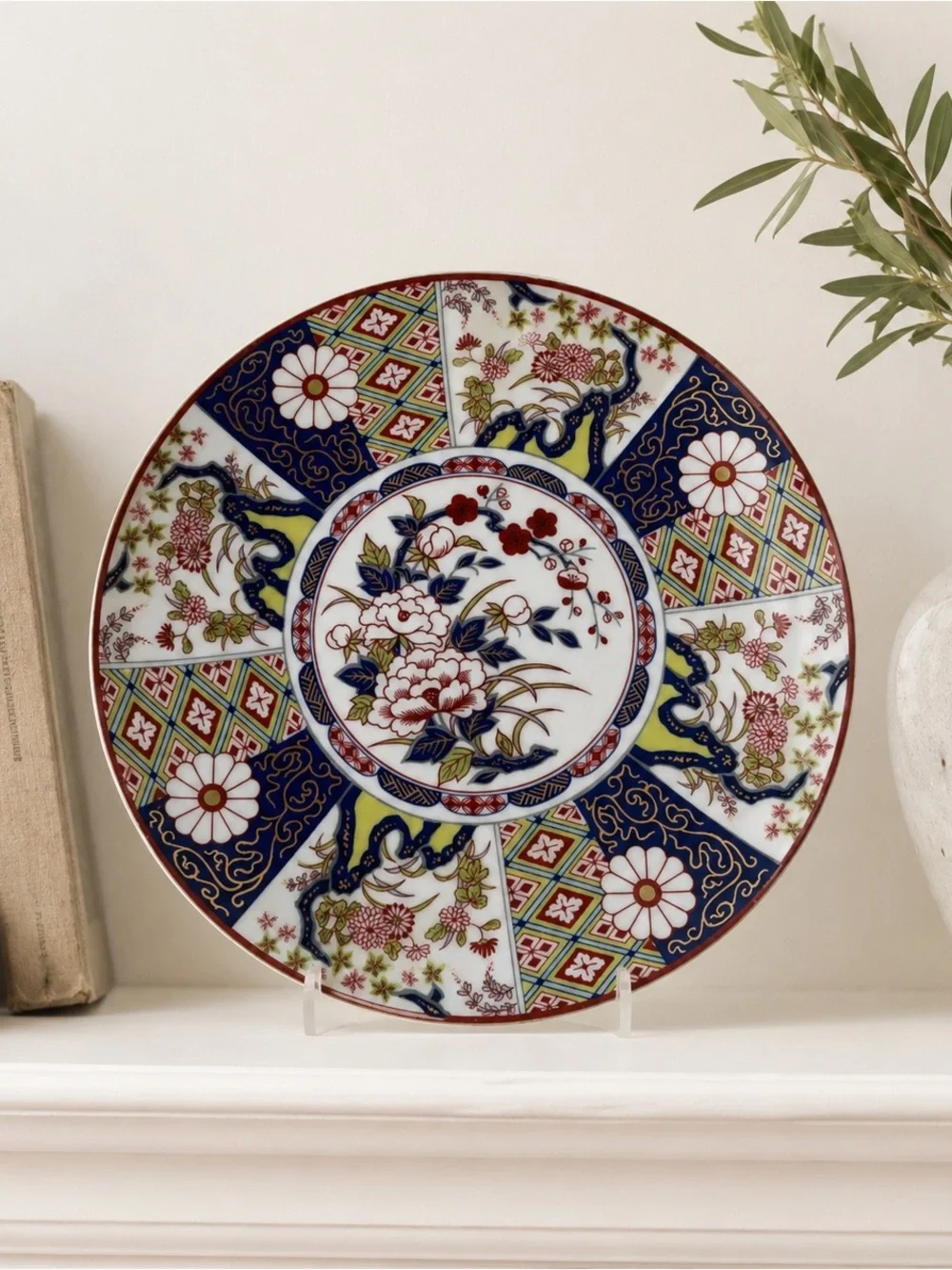 Decorative Floral Porcelain Dinner Plate - Multicolor